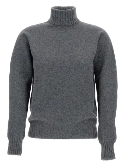 DRUMOHR DRUMOHR RIBBED TURTLENECK SWEATER IN LAMBSWOOL