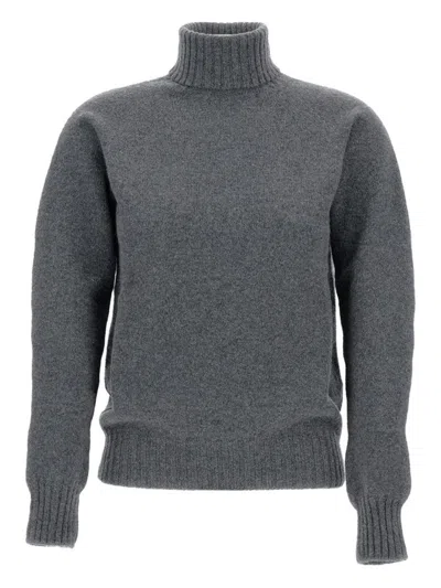 DRUMOHR RIBBED TURTLENECK SWEATER IN LAMBSWOOL