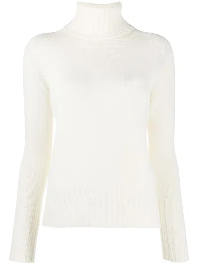 Drumohr Ribbed Turtleneck Sweater In Ivory