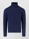 Drumohr Ribbed Turtleneck Sweater Long Sleeves In Blue