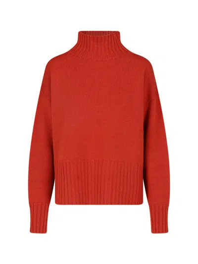 Drumohr Ribbed Turtleneck Sweater In Orange