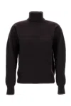 Drumohr Ribbed Turtleneck Wool Sweater In Black