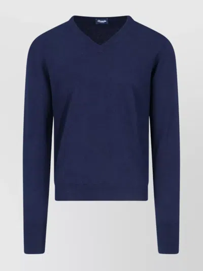 Drumohr Ribbed V Neck Sweater With Long Sleeves