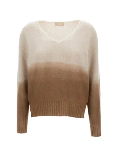 Drumohr Classic Knit Sweater In Warm Brown Tone In Multi