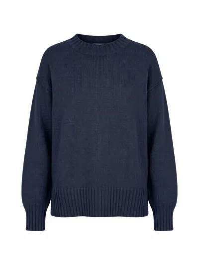 Drumohr Ribbed-knit Crew-neck Sweater In Blue
