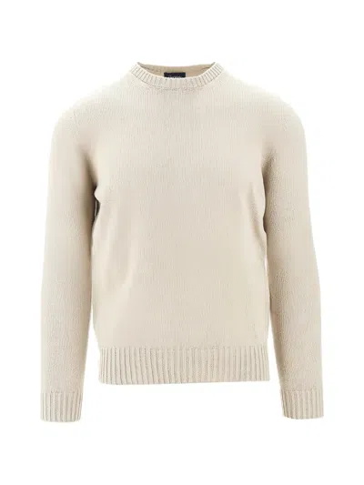 Drumohr Ribbed-trim Cotton Sweater In Gray