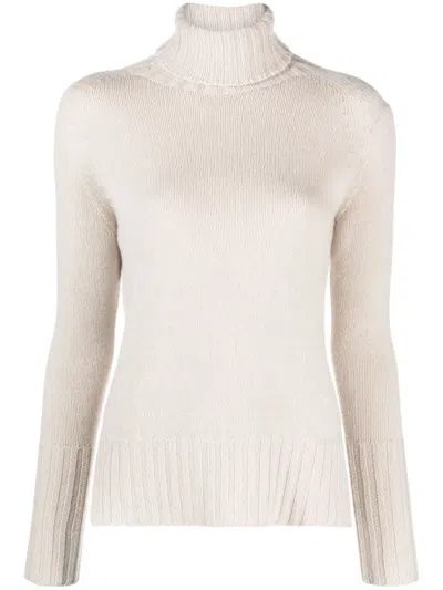 Drumohr Crossover-neck Cashmere Jumper In Nude