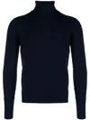 Drumohr Man Turtleneck Midnight Blue Size 48 Lambswool In Blue