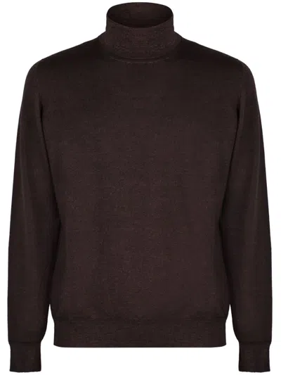 Drumohr Roll-neck Jumper In Brown