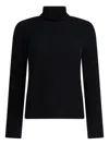Drumohr Long Sleeves Turtle Neck Oversized Sweater In Black