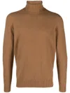 Drumohr Camel-coloured Turtleneck Sweater In Wool In Neutrals