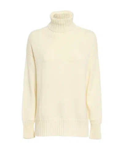 Drumohr Roll-neck Merino Jumper In White