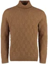Drumohr Wool Turtleneck Sweater In Neutrals