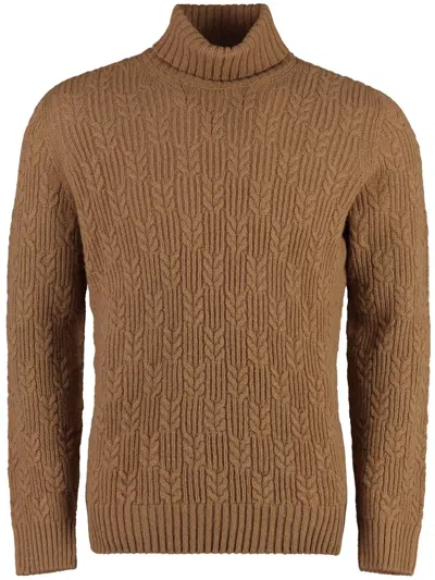 Drumohr Roll-neck Wool Jumper In Neutrals
