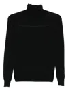 Drumohr Roll-neck Wool Sweater In Black