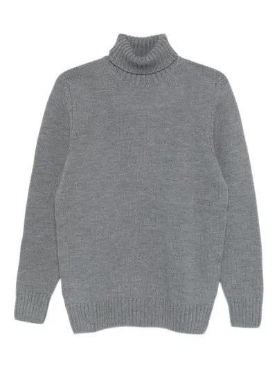 Drumohr Roll-neck Wool Sweater In Gray