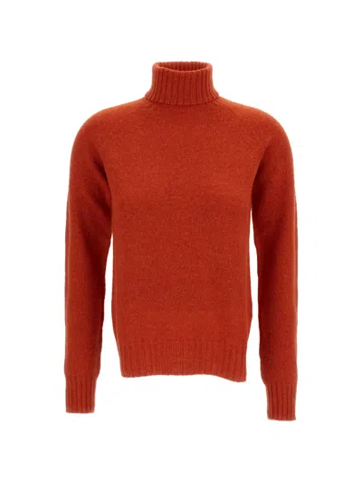 Drumohr Roll-neck Raglan-sleeved Sweater In Red