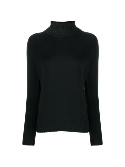 Drumohr Roll-neck Ribbed-trim Sweater In Black