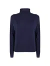 Drumohr Roll-neck Wool Sweater In Blue