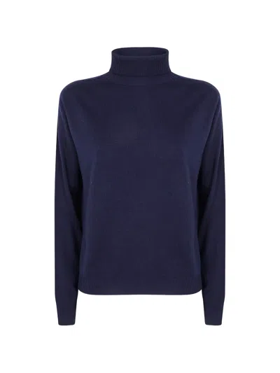Drumohr Roll-neck Wool Sweater In Blue