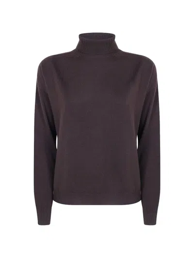 Drumohr Roll-neck Wool Sweater In Brown