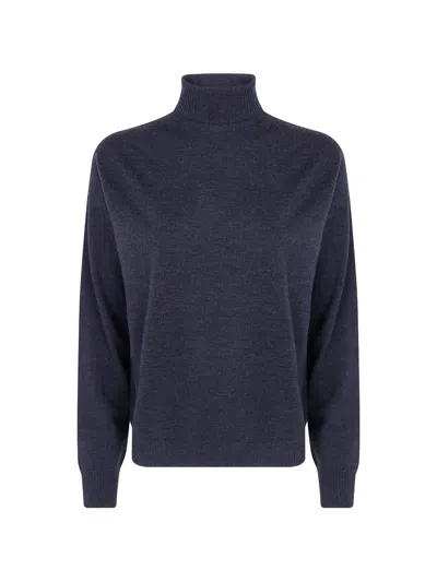 Drumohr Roll-neck Wool Sweater In Grey