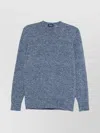 Drumohr Round Neck Border Sweater In Blue