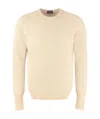Drumohr Round-neck Long-sleeved Pullover In Nude