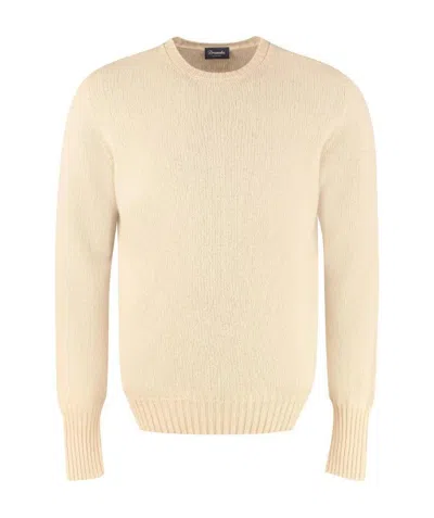Drumohr Round-neck Long-sleeved Pullover In Nude