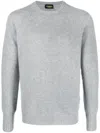 Drumohr Man Sweater Light Grey Size 42 Lambswool In Gray