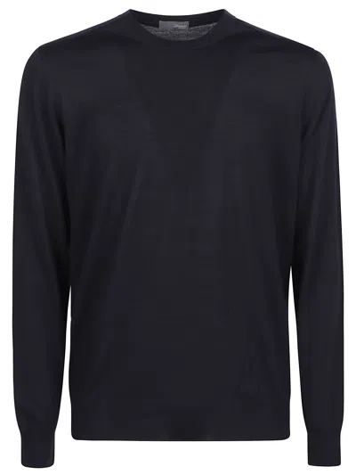Drumohr Round Neck Long Sleeves Sweather In Blue
