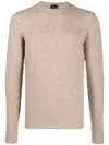 Drumohr Beige Long Sleeves Knitted Sweater In Neutral
