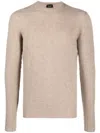 Drumohr Beige Long Sleeves Knitted Sweater In Nude