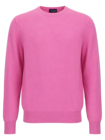 Drumohr Round Neck Cashmere-silk Blend Sweater In Pink
