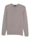 Drumohr Round-neck Merino Wool Sweater In Gray