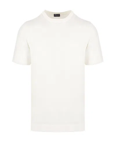 Drumohr Round-neck Short-sleeved T-shirt In White