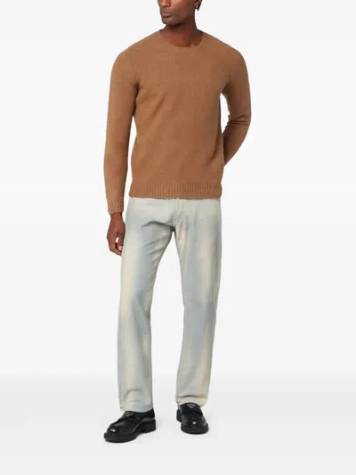 Drumohr Cozy Lambswool Sweater Long Sleeves In Brown