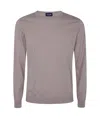 Drumohr Long Sleeves Round Neck Sweater In Gray