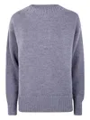 Drumohr Long Sleeve Crew Neck Aweater In Purple