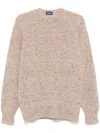 Drumohr Sand Beige Long Sleeve Crew Neck Sweater In Neutral
