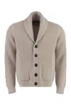 Drumohr Merino Wool Cardigan In Beige