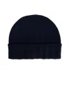 Drumohr Navy Blue Cashmere Beret In Blue