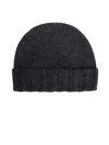 Drumohr Cuffia Rasa Cashmere Beanie In Green In Black