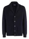 Drumohr Shawl-collar Cardigan In Blue