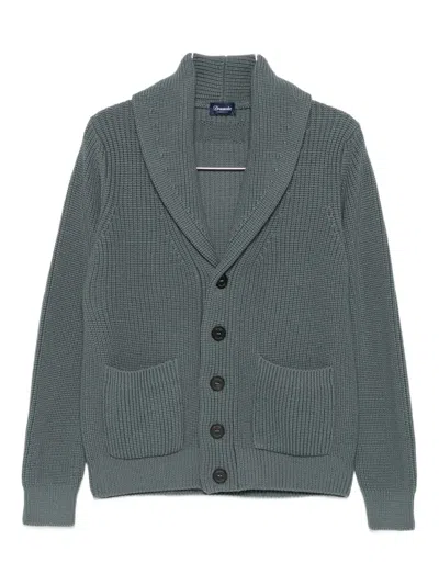 Drumohr Shawl-collar Cardigan In Green