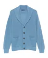 Drumohr Shawl-collar Patch-pocket Cardigan In Blue