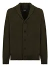 Drumohr Shawl-collar Wool Cardigan In Green