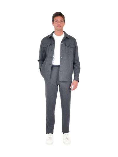 Drumohr Buttoned Pocket Shirt In Gray