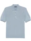 Drumohr Short Sleeve Polo With Buttons In Blue