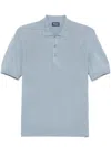 Drumohr Short Sleeve Polo With Buttons In Blue